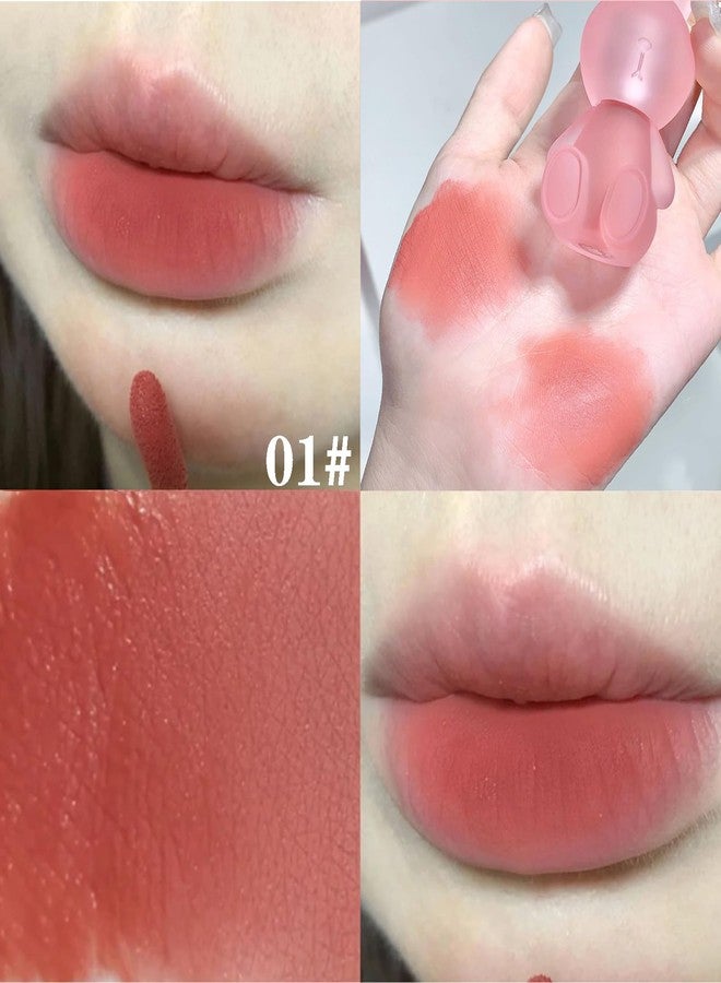 LuckNest 4 Colors Velvet Matte Liquid Lipstick set, Cute Rabbit Lip Glaze 2 in 1 Key Chain Lip Gloss Lip Stain, Waterproof Non-Stick Cup Long Lasting Lip Clay Cute Lip Makeup for Girls - Image 5